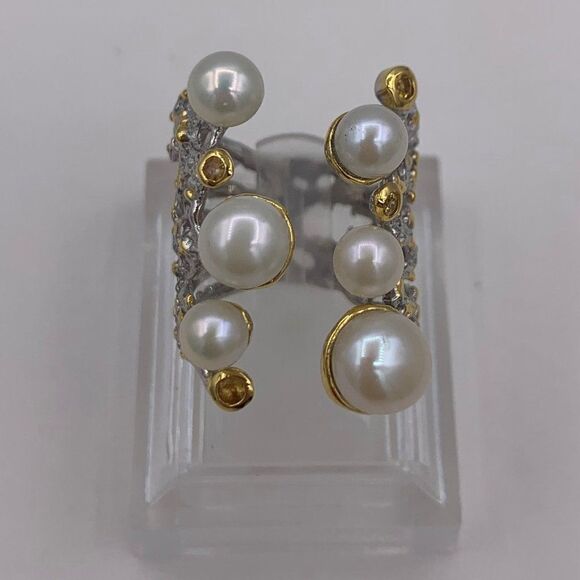NWOT sterling necklace, real pearls, 10 1/2 inch drop, feminine, classic - Picture 6 of 16